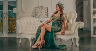 Matching-Themes-for-a-Green-Quinceanera-Dress